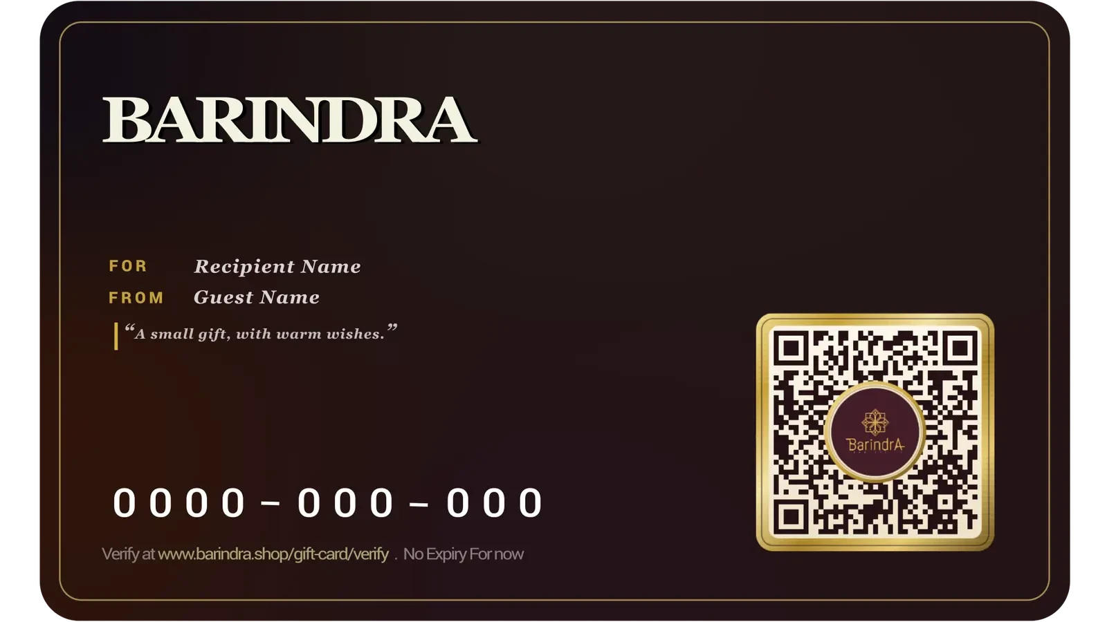 Barindra gift card design