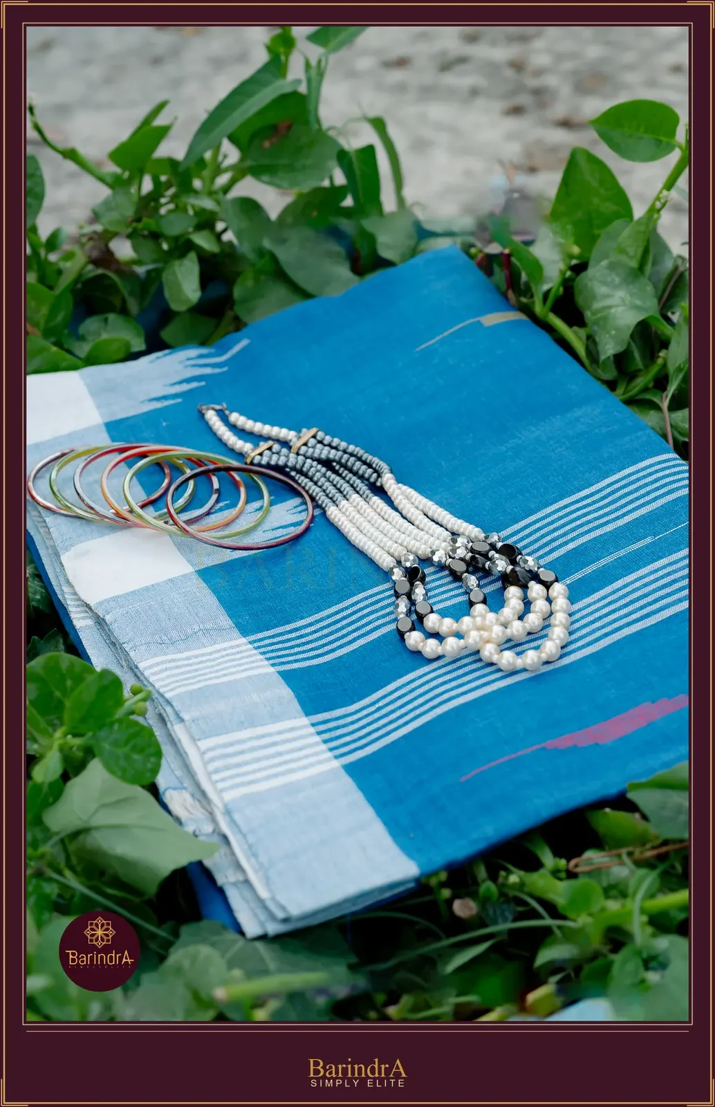 Close view of a Monipuri handloom saree border