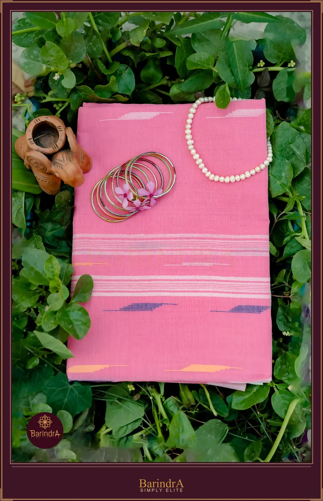 Monipuri Sakura Pink saree from Barindra