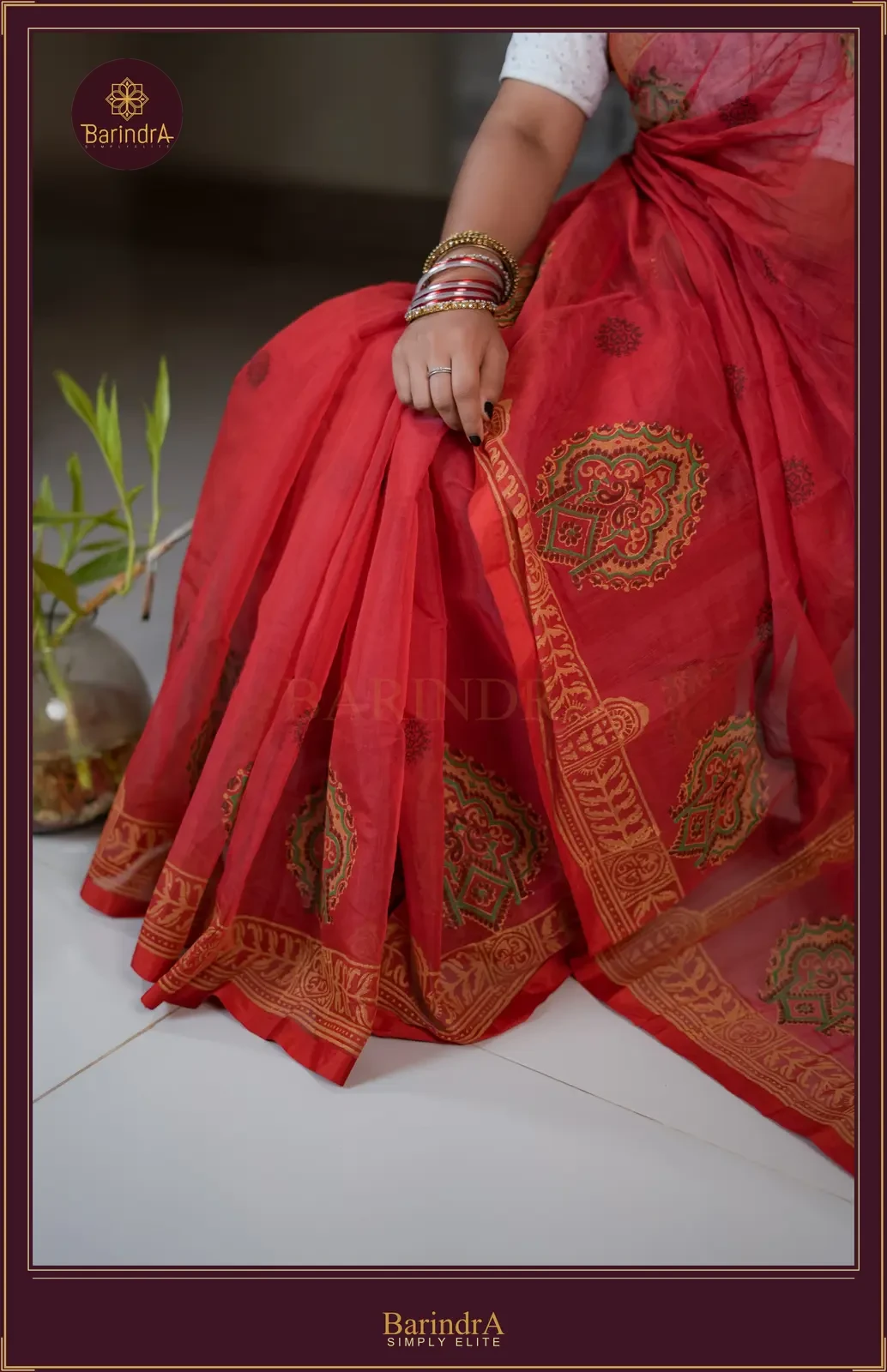 Kadambari saree drape detail